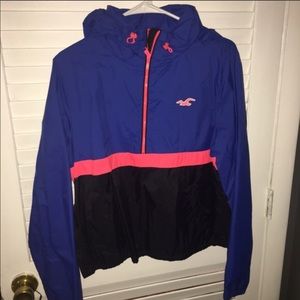 Rare Hollister Color-block Half Zip Windbreaker